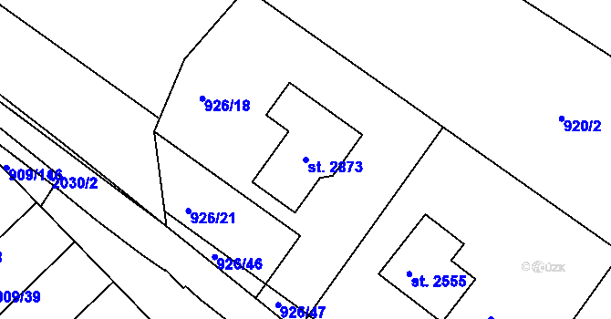 Parcela st. 2873 v KÚ Blatná, Katastrální mapa