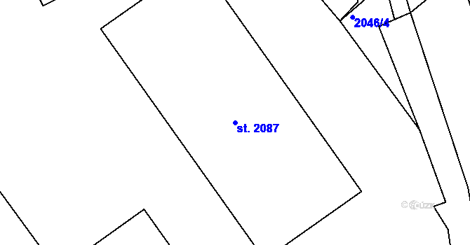 Parcela st. 2087 v KÚ Blatná, Katastrální mapa