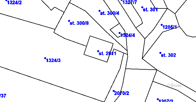 Parcela st. 2911 v KÚ Blatná, Katastrální mapa
