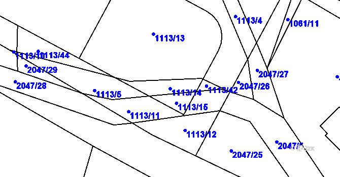 Parcela st. 1113/14 v KÚ Blatná, Katastrální mapa