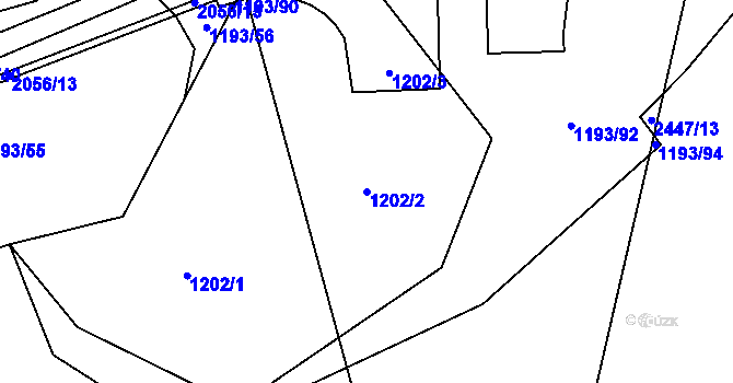 Parcela st. 1202/2 v KÚ Blatná, Katastrální mapa