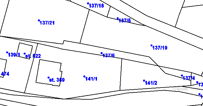 Parcela st. 137/6 v KÚ Blatnice u Nýřan, Katastrální mapa