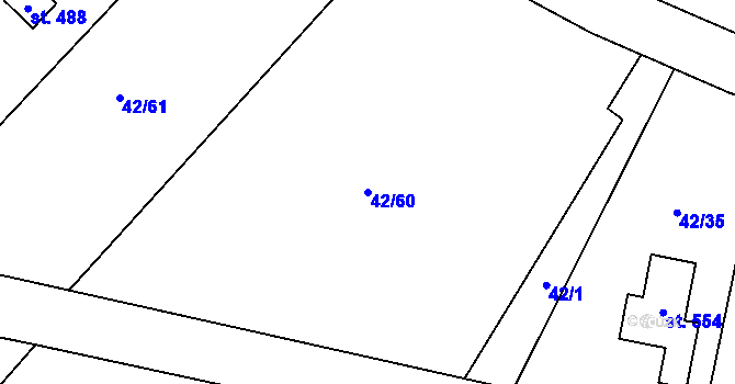 Parcela st. 42/60 v KÚ Blatnice u Nýřan, Katastrální mapa