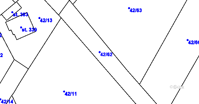 Parcela st. 42/62 v KÚ Blatnice u Nýřan, Katastrální mapa