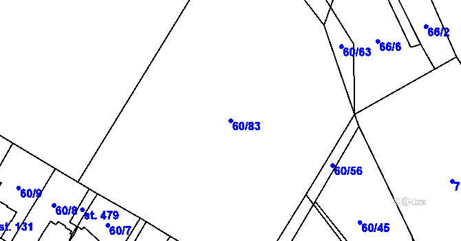 Parcela st. 60/83 v KÚ Blatnice u Nýřan, Katastrální mapa
