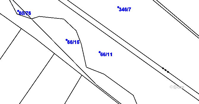 Parcela st. 66/11 v KÚ Blatnice u Nýřan, Katastrální mapa