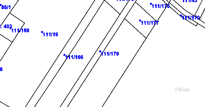 Parcela st. 111/116 v KÚ Blatnice u Nýřan, Katastrální mapa