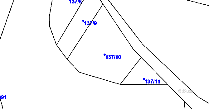 Parcela st. 137/10 v KÚ Blatnice u Nýřan, Katastrální mapa