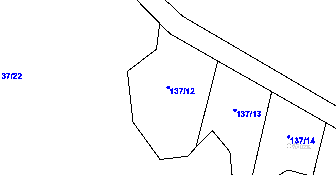 Parcela st. 137/12 v KÚ Blatnice u Nýřan, Katastrální mapa