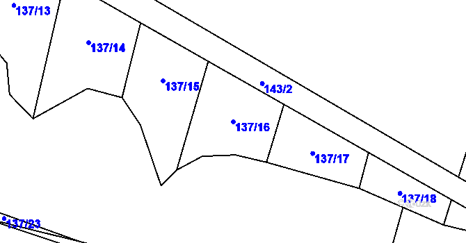 Parcela st. 137/16 v KÚ Blatnice u Nýřan, Katastrální mapa