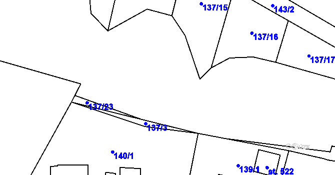 Parcela st. 137/20 v KÚ Blatnice u Nýřan, Katastrální mapa