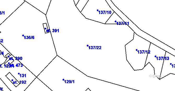 Parcela st. 137/22 v KÚ Blatnice u Nýřan, Katastrální mapa
