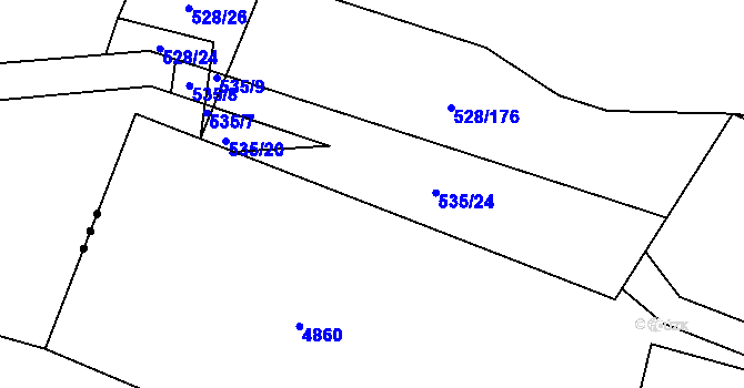 Parcela st. 535/18 v KÚ Blatnice u Nýřan, Katastrální mapa