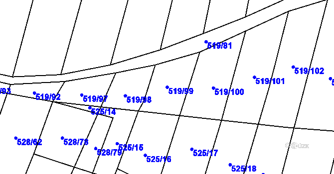 Parcela st. 519/99 v KÚ Blatnice u Nýřan, Katastrální mapa