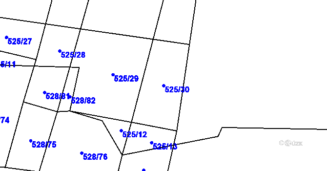 Parcela st. 525/30 v KÚ Blatnice u Nýřan, Katastrální mapa