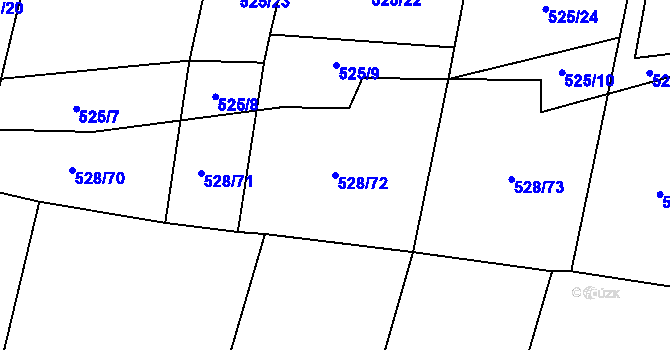 Parcela st. 528/72 v KÚ Blatnice u Nýřan, Katastrální mapa