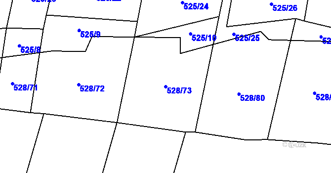 Parcela st. 528/73 v KÚ Blatnice u Nýřan, Katastrální mapa