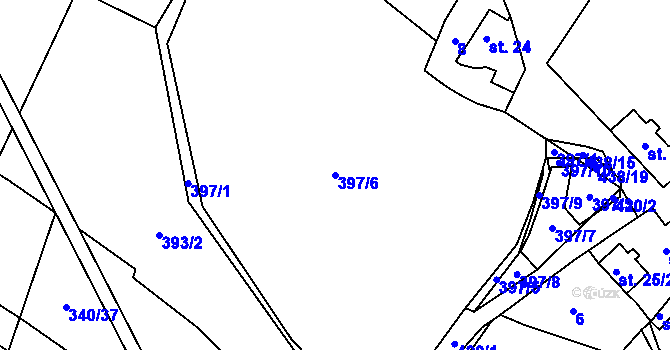 Parcela st. 397/6 v KÚ Blatnice u Nýřan, Katastrální mapa