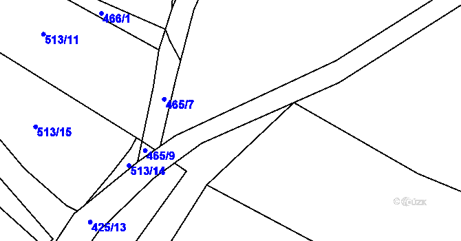 Parcela st. 425/9 v KÚ Blatnice u Nýřan, Katastrální mapa