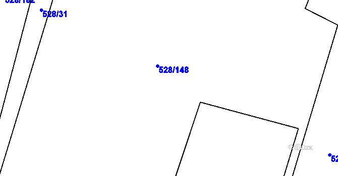 Parcela st. 528/150 v KÚ Blatnice u Nýřan, Katastrální mapa