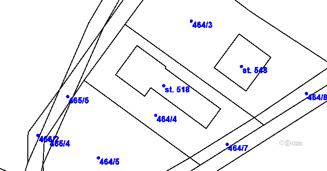 Parcela st. 518 v KÚ Blatnice u Nýřan, Katastrální mapa