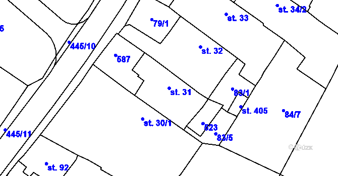 Parcela st. 31 v KÚ Blatnice u Nýřan, Katastrální mapa