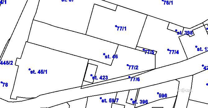 Parcela st. 46 v KÚ Blatnice u Nýřan, Katastrální mapa