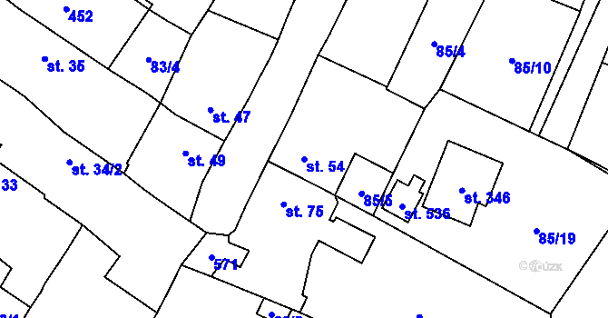 Parcela st. 54 v KÚ Blatnice u Nýřan, Katastrální mapa