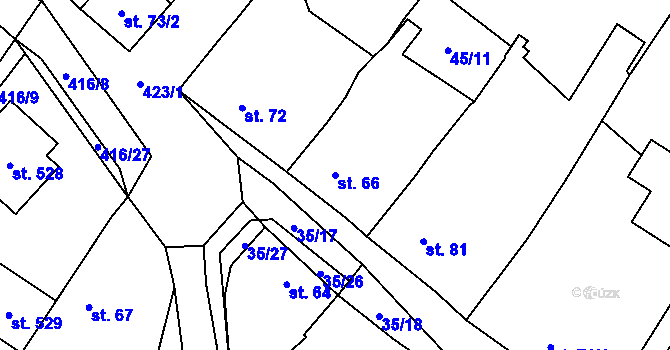 Parcela st. 66 v KÚ Blatnice u Nýřan, Katastrální mapa