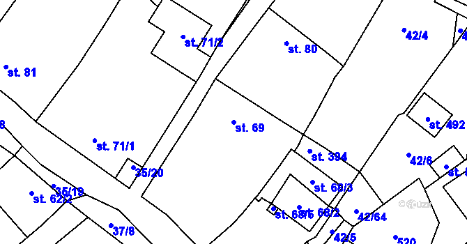 Parcela st. 69 v KÚ Blatnice u Nýřan, Katastrální mapa