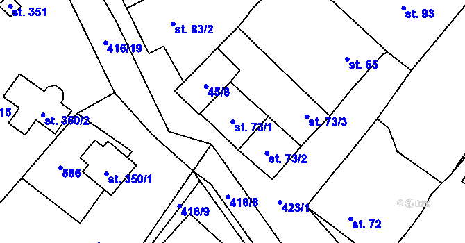 Parcela st. 73/1 v KÚ Blatnice u Nýřan, Katastrální mapa