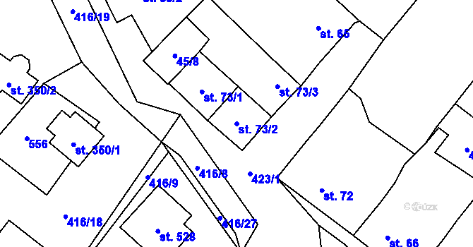 Parcela st. 73/2 v KÚ Blatnice u Nýřan, Katastrální mapa