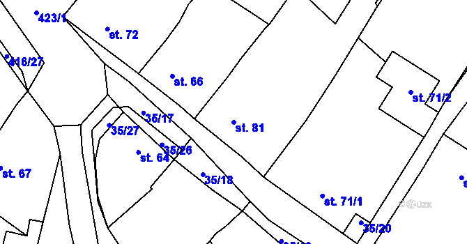 Parcela st. 81 v KÚ Blatnice u Nýřan, Katastrální mapa