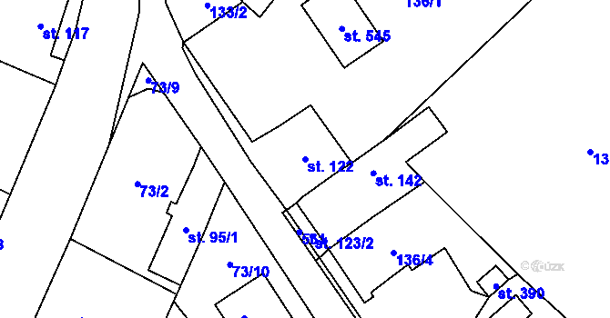 Parcela st. 122 v KÚ Blatnice u Nýřan, Katastrální mapa