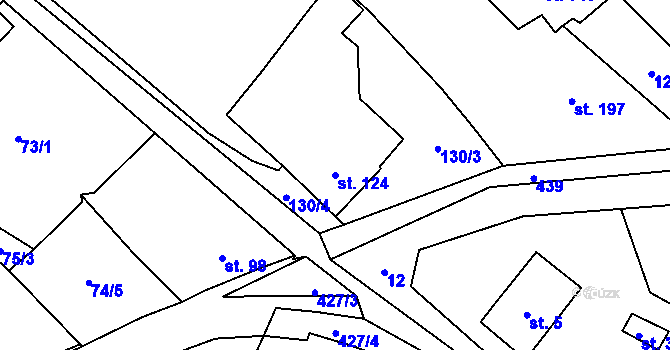 Parcela st. 124 v KÚ Blatnice u Nýřan, Katastrální mapa