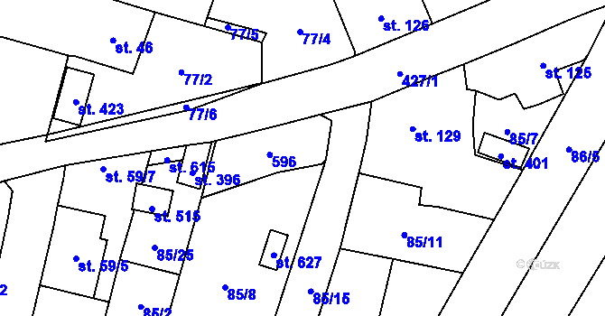 Parcela st. 127 v KÚ Blatnice u Nýřan, Katastrální mapa