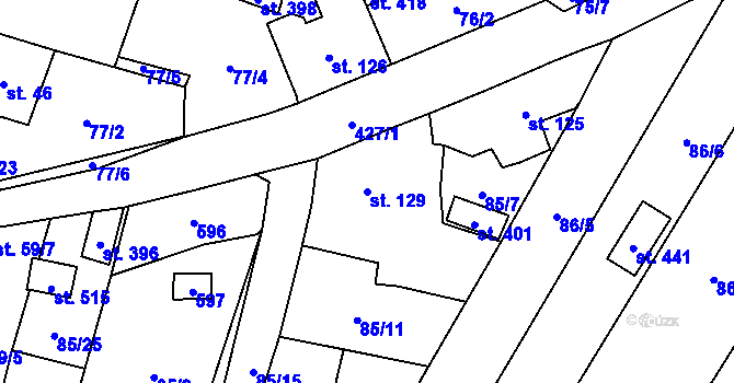Parcela st. 129 v KÚ Blatnice u Nýřan, Katastrální mapa
