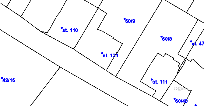 Parcela st. 131 v KÚ Blatnice u Nýřan, Katastrální mapa