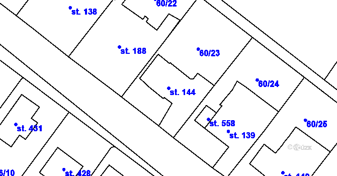 Parcela st. 144 v KÚ Blatnice u Nýřan, Katastrální mapa
