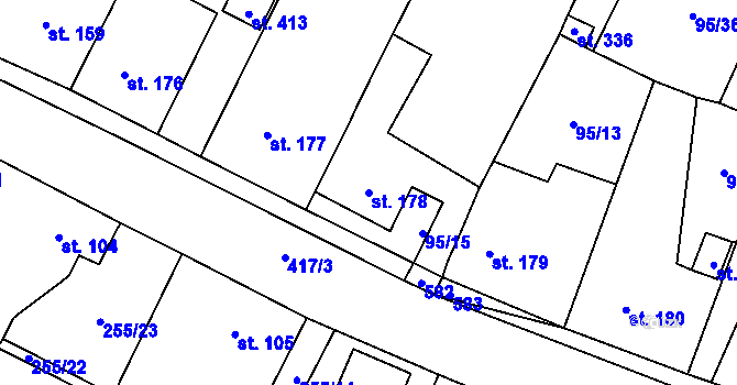 Parcela st. 178 v KÚ Blatnice u Nýřan, Katastrální mapa