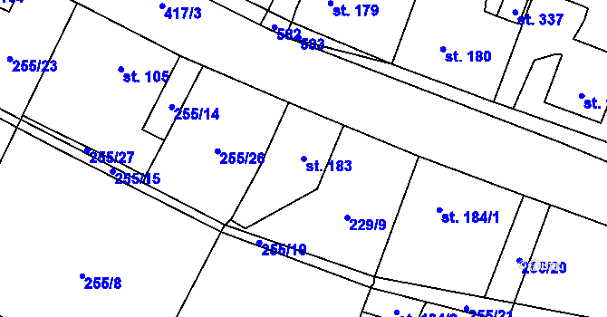 Parcela st. 183 v KÚ Blatnice u Nýřan, Katastrální mapa