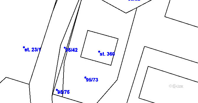 Parcela st. 360 v KÚ Blatnice u Nýřan, Katastrální mapa