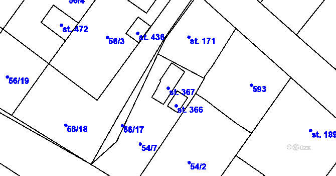Parcela st. 367 v KÚ Blatnice u Nýřan, Katastrální mapa