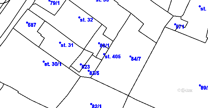 Parcela st. 405 v KÚ Blatnice u Nýřan, Katastrální mapa