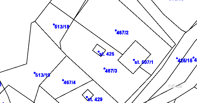 Parcela st. 425 v KÚ Blatnice u Nýřan, Katastrální mapa