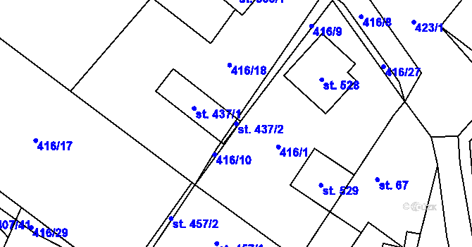 Parcela st. 437/2 v KÚ Blatnice u Nýřan, Katastrální mapa