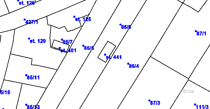 Parcela st. 441 v KÚ Blatnice u Nýřan, Katastrální mapa