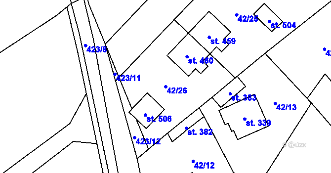 Parcela st. 42/26 v KÚ Blatnice u Nýřan, Katastrální mapa