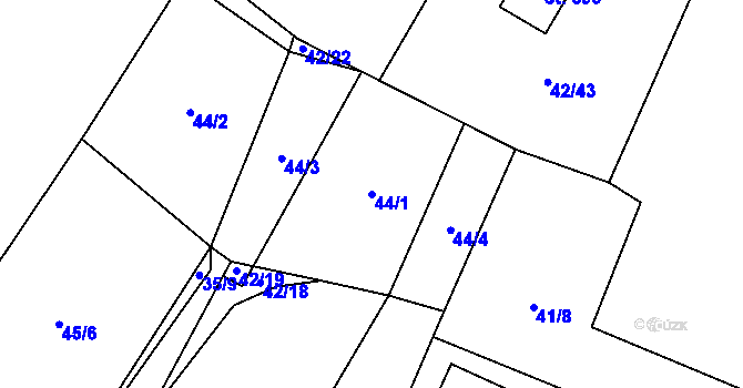 Parcela st. 44/1 v KÚ Blatnice u Nýřan, Katastrální mapa