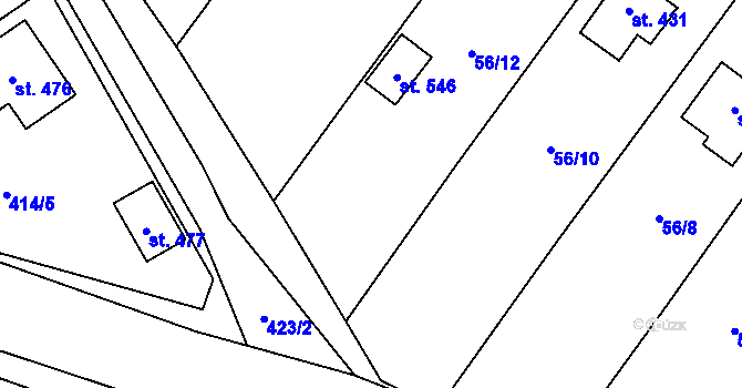 Parcela st. 56/25 v KÚ Blatnice u Nýřan, Katastrální mapa